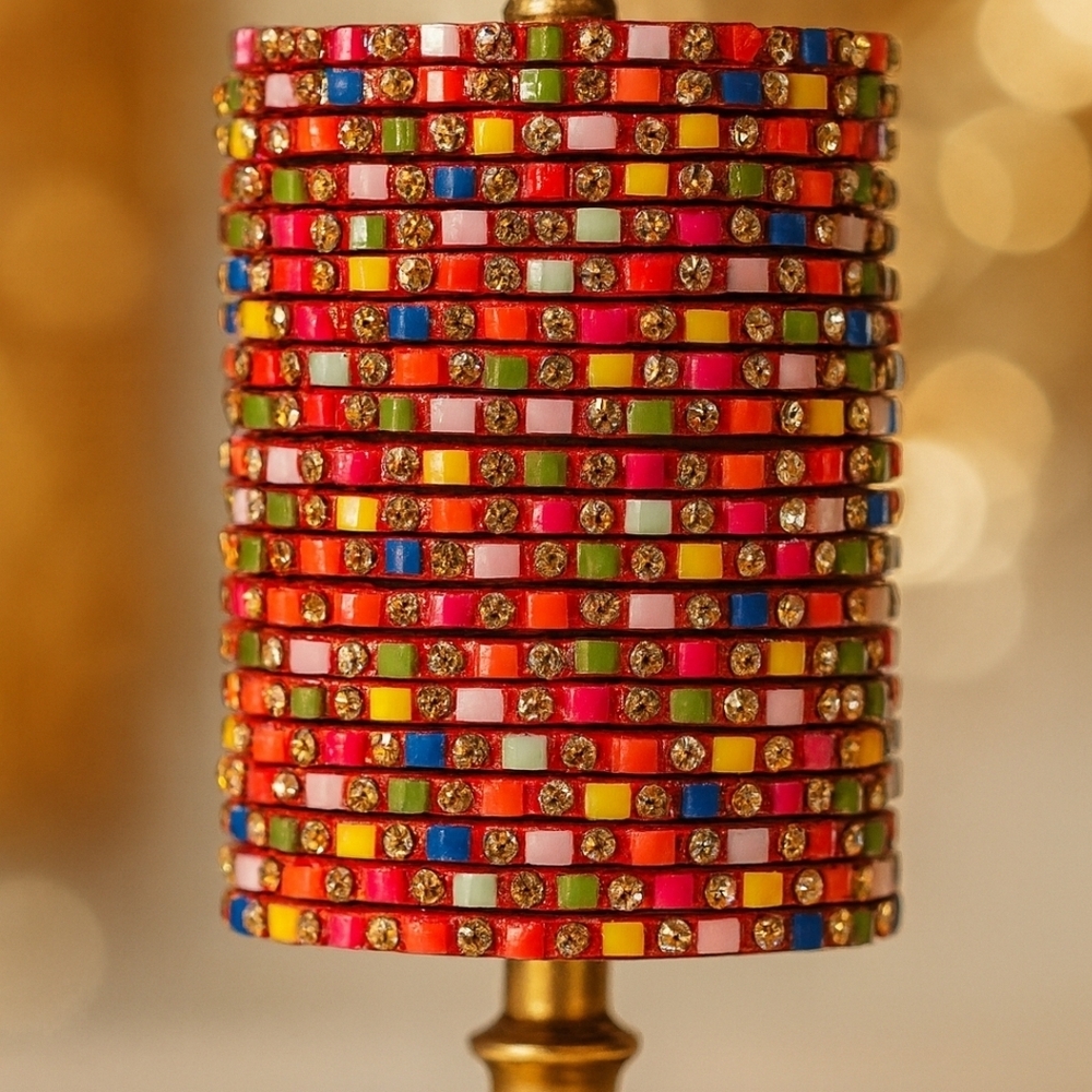 Colorful Rhinestone Bangle Set